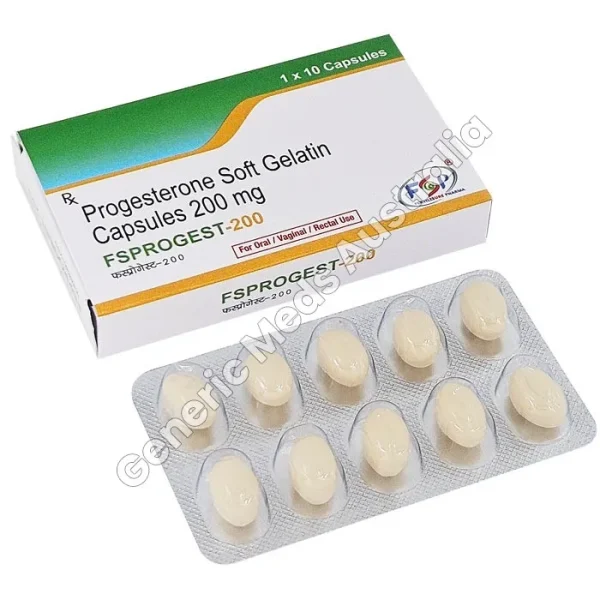 Progesterone 200 mg Capsule (Fsprogest) | Indications, Effects, Precautions
